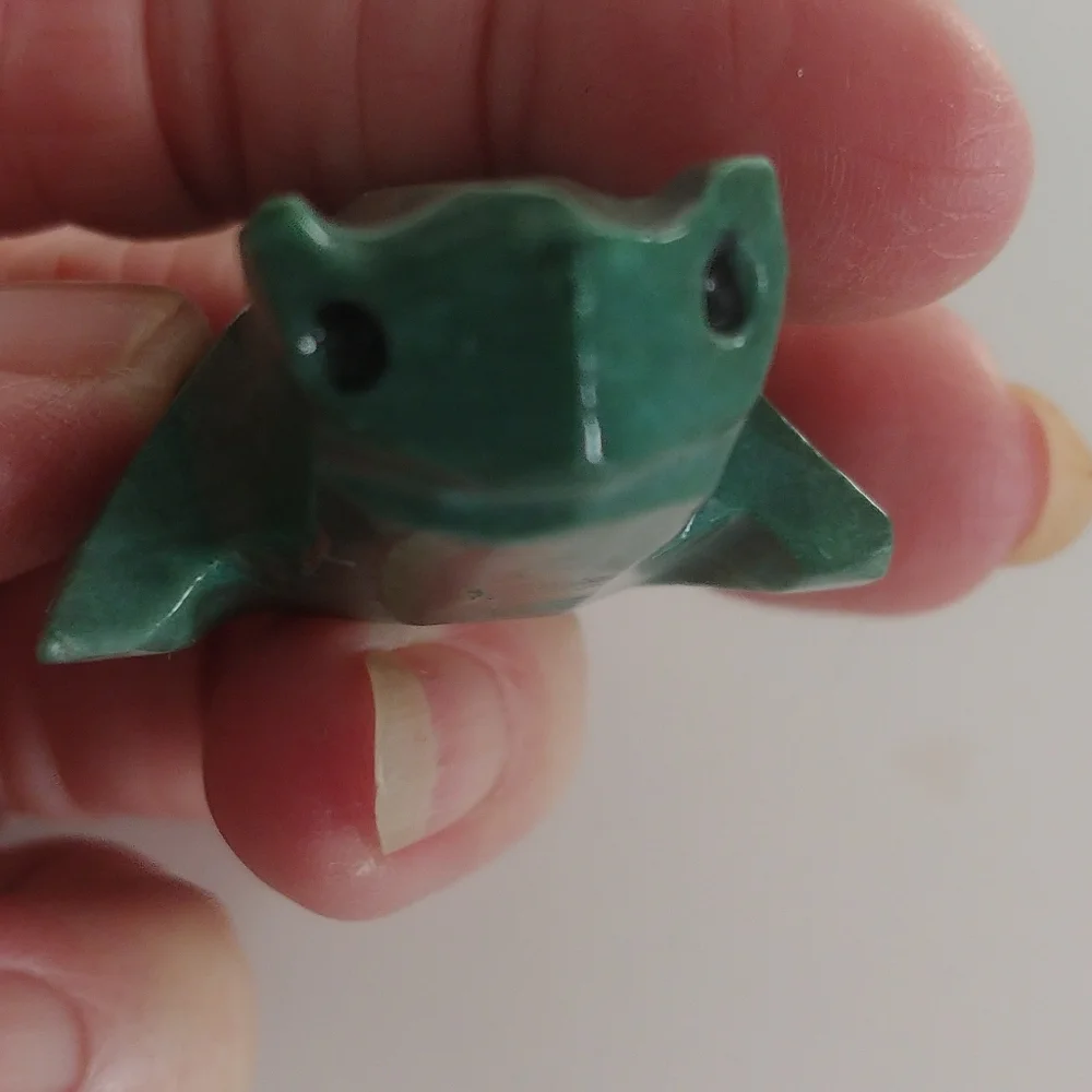 Jade Green Stone Frog Figurine